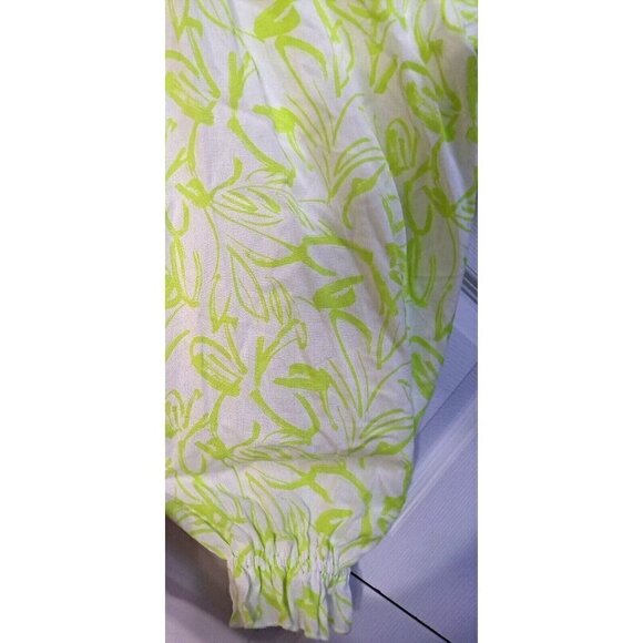 Torrid Women's 4 (4XL) Green White Print Long Sleeve V-Neck Dress New W/O Tags - Picture 6 of 14